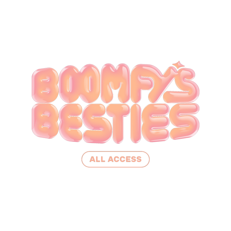 Boomfy's Besties All Access glossy 3D logo render