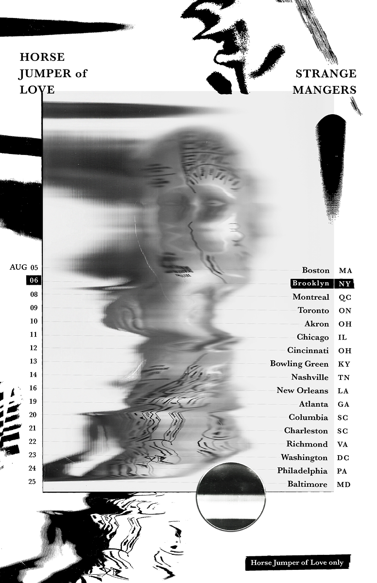 Flyer for Horse Jumper of Love + Strange Mangers tour