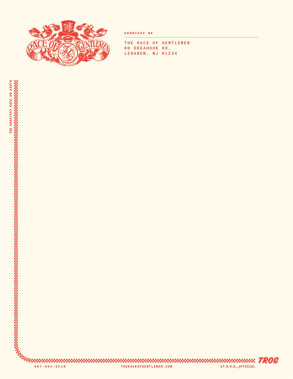 Letterhead design from The Race of Gentlemen