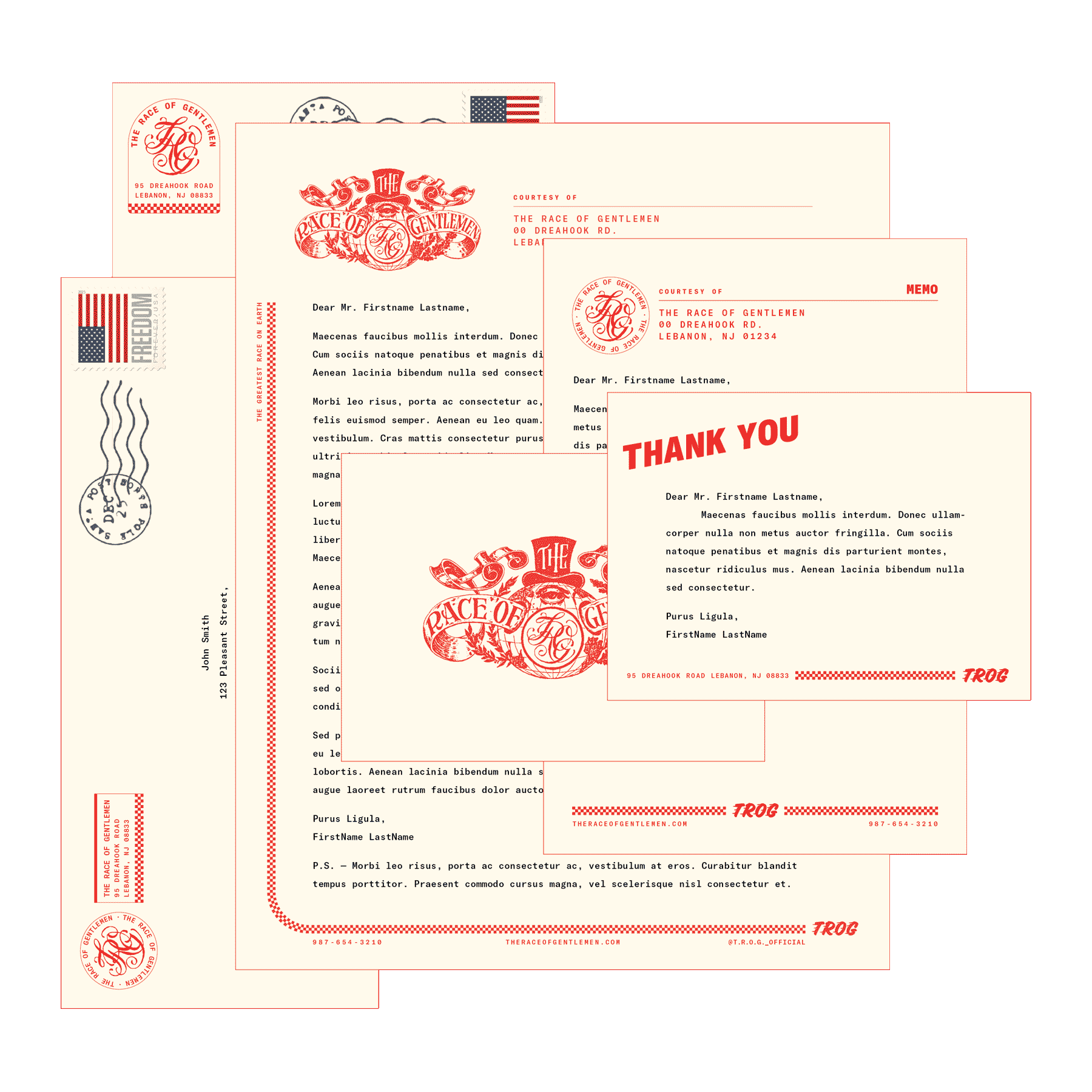 Stationery set for The Race of Gentlemen